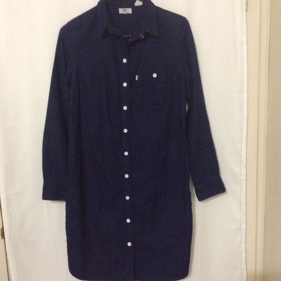 Dark blue Levi's button down dress size small - Picture 1 of 8